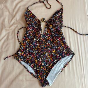 tory burch floral one-piece swimsuit
